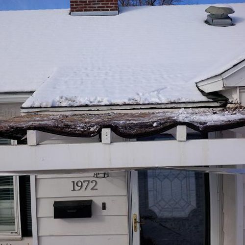 porch roof repair - before