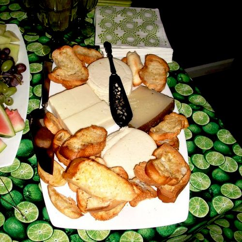 a selection of Mexican Cheese 
and Crostini made f