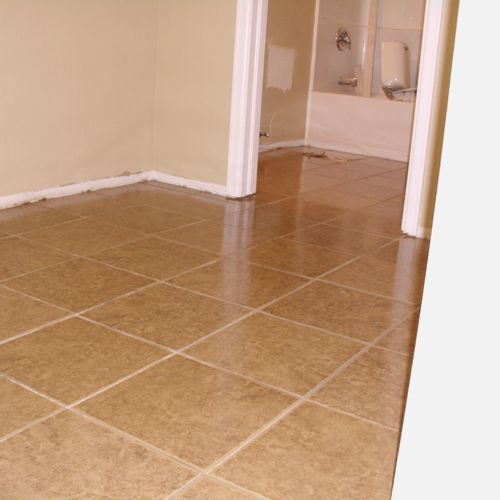 Stone floor tile in laundry room
