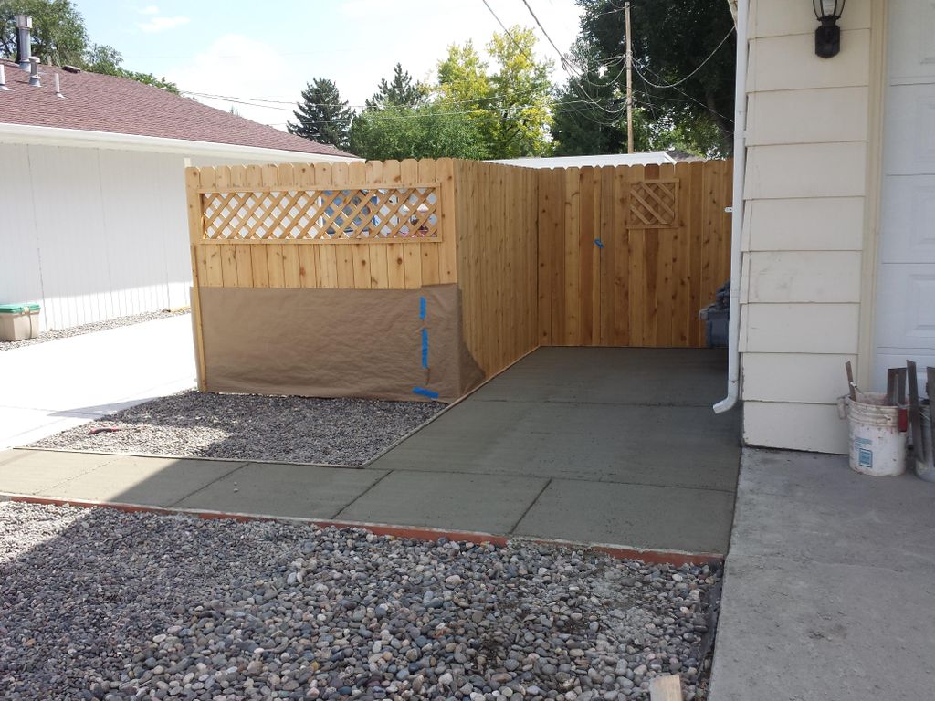 Concrete pad and walk.