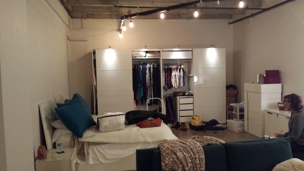 IKEA wardrobe with sliding glass doors