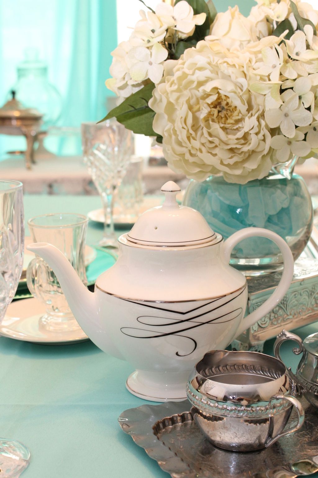High Tea at Tiffany's themed tea party. Fine bone 