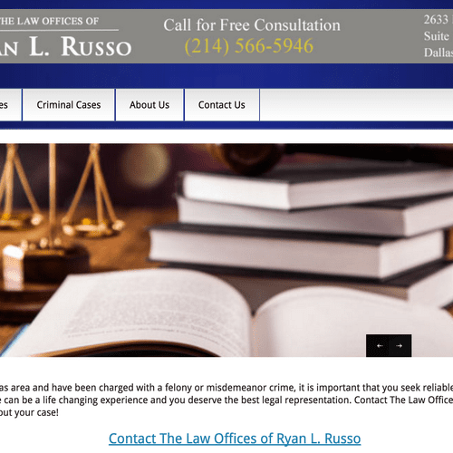 Legal website for a criminal defense attorney. 
