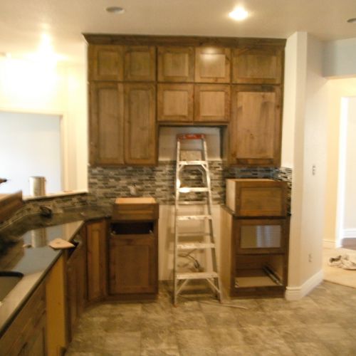 stained cabinets