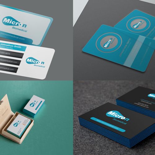 Business card mock-ups for Micron Biomedical.  Als