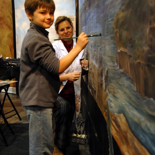 Teaching children and adults how to paint is a pas