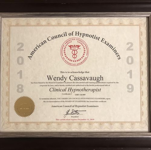 Certified Clinical Hypnotherapist 