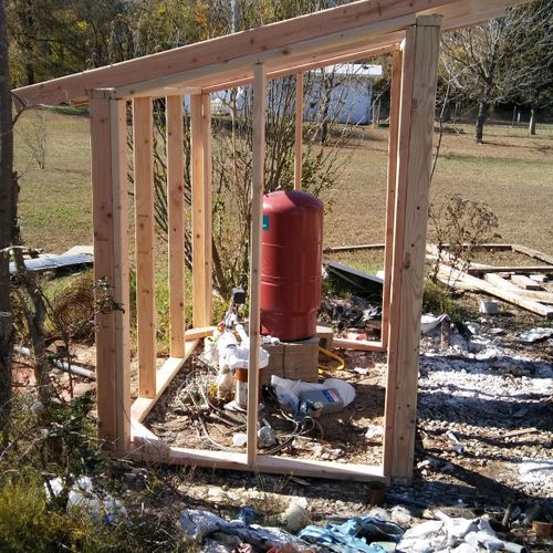 Frame for well house