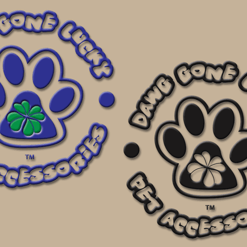 The Dawg Gone Lucky Pet Accessories Logo is a comb