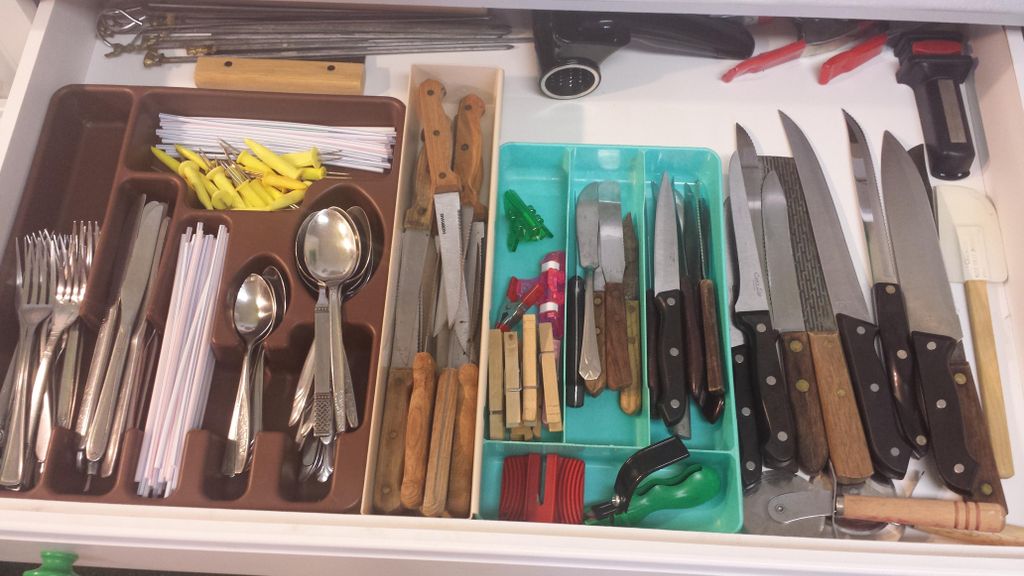 "After" shot of kitchen drawer