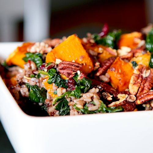 Our incredibly popular Roasted Squash, Kale, and R