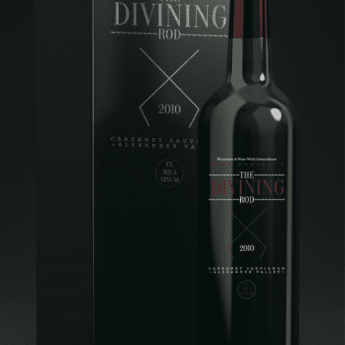 I rebranded this wine bottle for the divining rod 