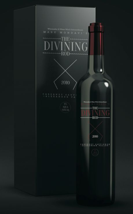 I rebranded this wine bottle for the divining rod 