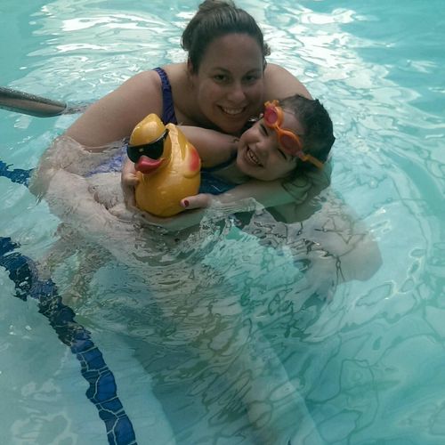 Swimming with me is all smiles!