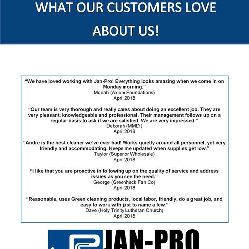 What our customers say about us!!