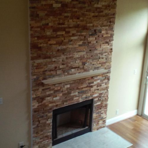 we also install fire places and stone veneer.