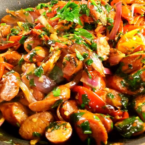 Sausage and peppers and yumminess oh my!