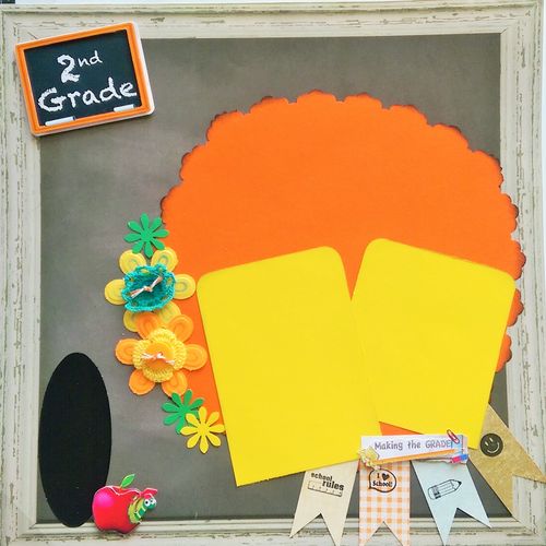 Back to School premade scrapbook pages - can be cu
