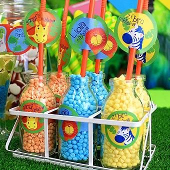 Candy buffet at a little boy's birthday party 
