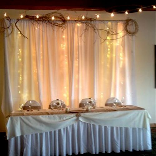Backdrop with lights and grapevine