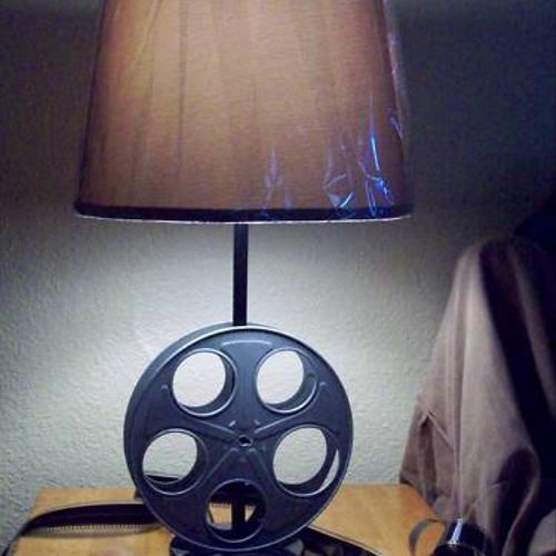 Movie film reel lamp shade
