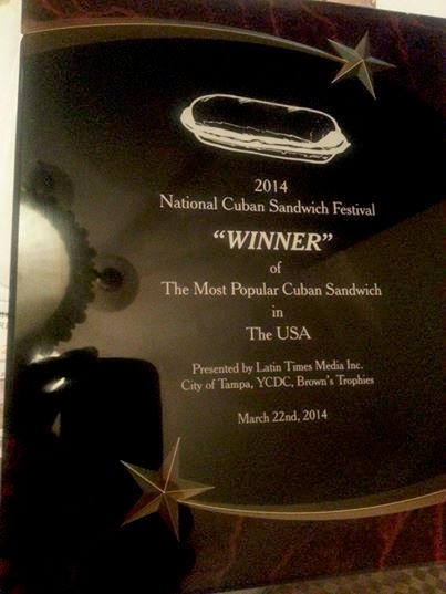 Award Winning Cuban Sandwich 3 years in a row