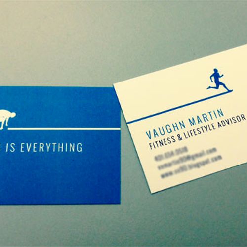 Card designed and printed for a personal trainer