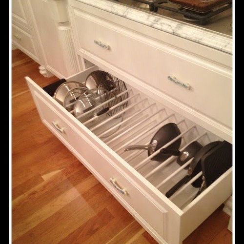 I've found that deep kitchen drawers can easily be