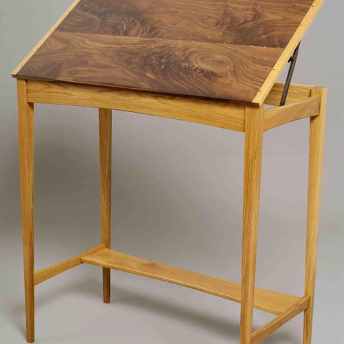Walnut and white oak drafting table.