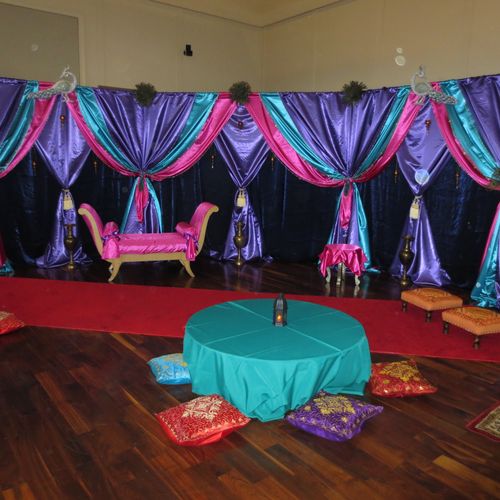 Our Colorful backdrops are great for Mehendhi's or
