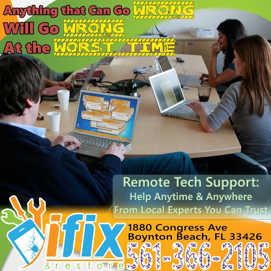 Ad for iFix, a cellphone repair store in Boynton B
