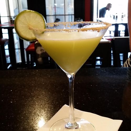 Key lime Martini with graham cracker crumbs