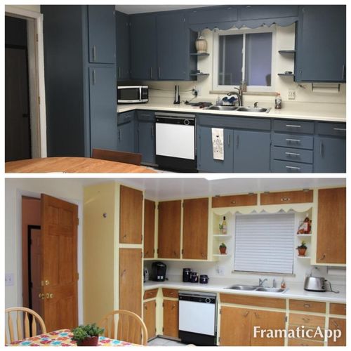 Before an after of a 1958 Kitchen. Completely DIY 