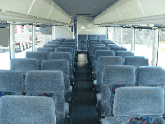 Comfortable bus interiors; DVD/VCR/TV options avai