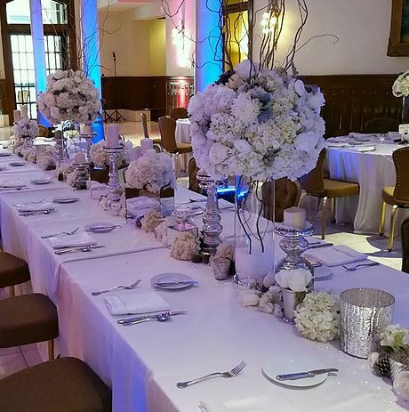 Winter Wedding Reception Table Design & Floral Cen