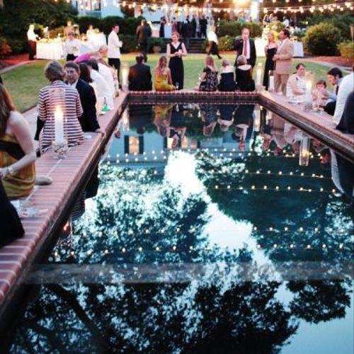 Outdoor party in client's backyard for 100 guests 