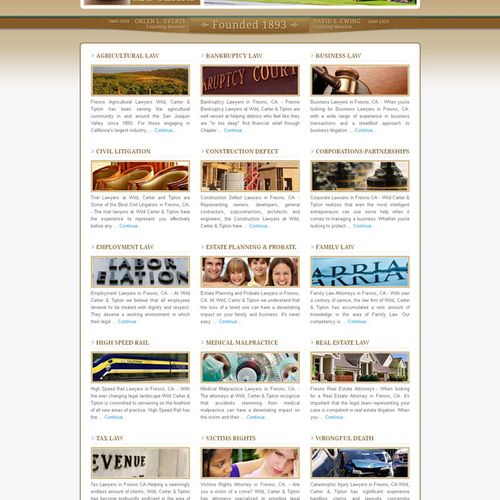 This is a law firm web design project for Wild, Ca
