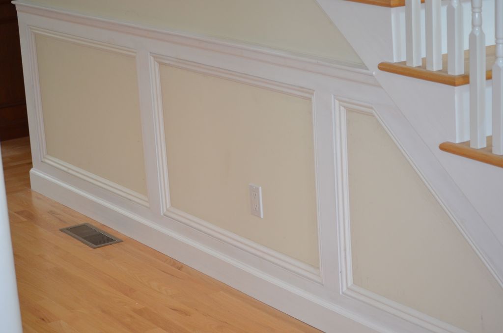 Installed wainscot frames and trim frames inside w