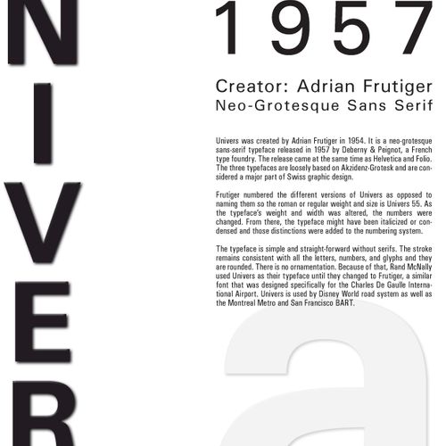 Univers (poster designed in Adobe InDesign)