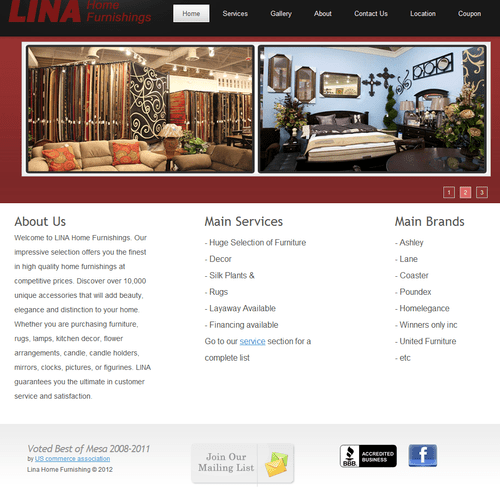 Redesign furniture store website.