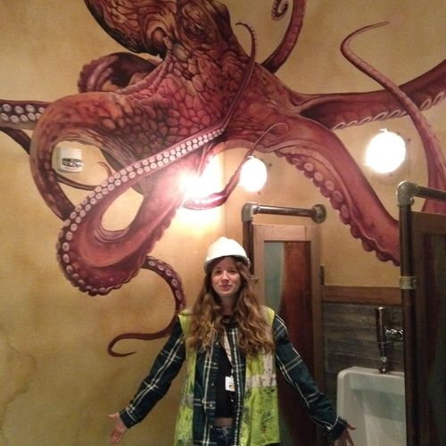 A big ol' monster octopus in a Men's Restroom! Mem