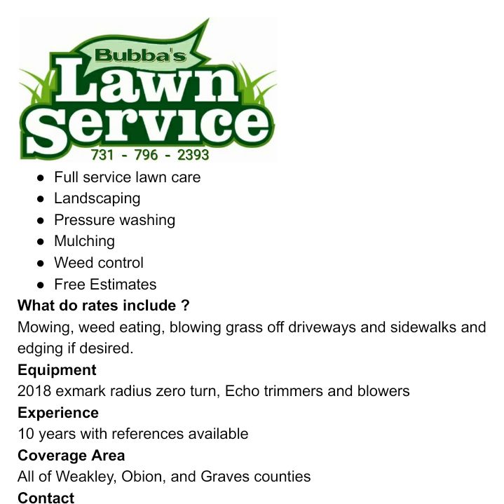 Bubba's Lawn Service