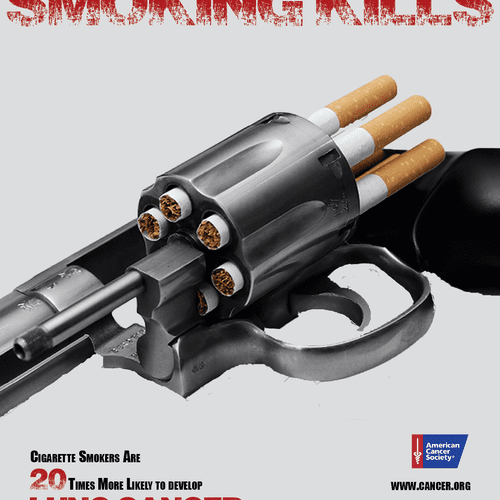An ad designed to warn against the dangers of smok