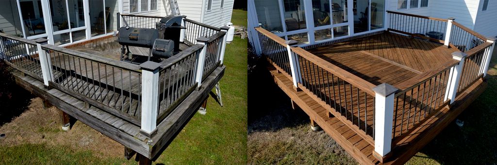 Before/After of a Deck in the Raleigh area