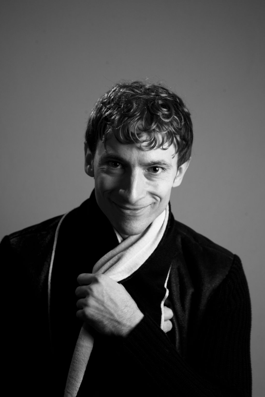 Actor head shot with white backdrop in the studio.