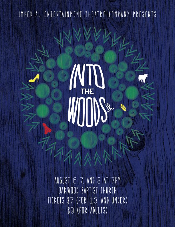 Graphic poster for a local performance of Into the