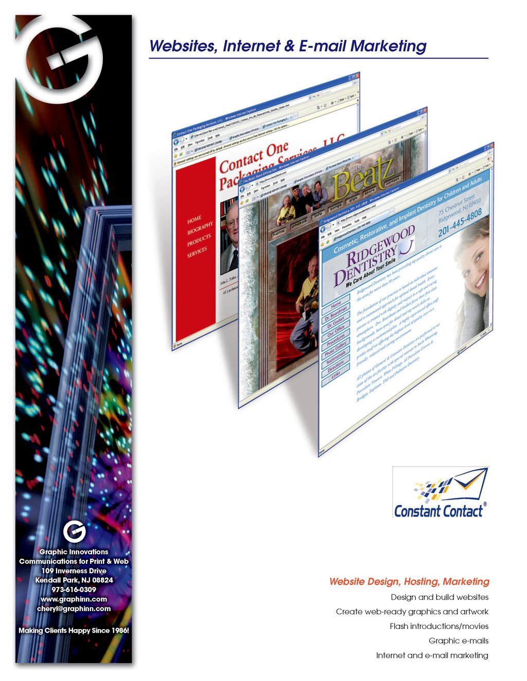 Websites, internet, SEO services, email marketing