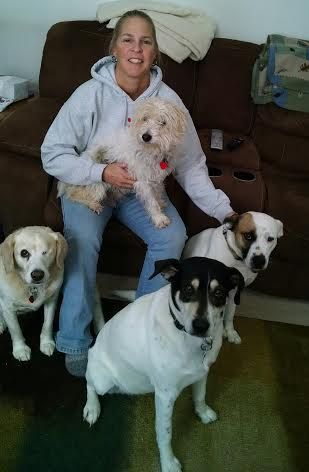 This is me with my crew.  Jack is on my lap, Belle