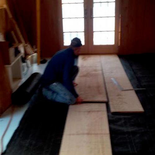 Installing rough sawn oak on floor of barn