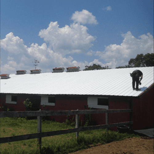 Farm barn master rib metal roof we installed!
